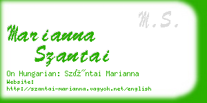marianna szantai business card